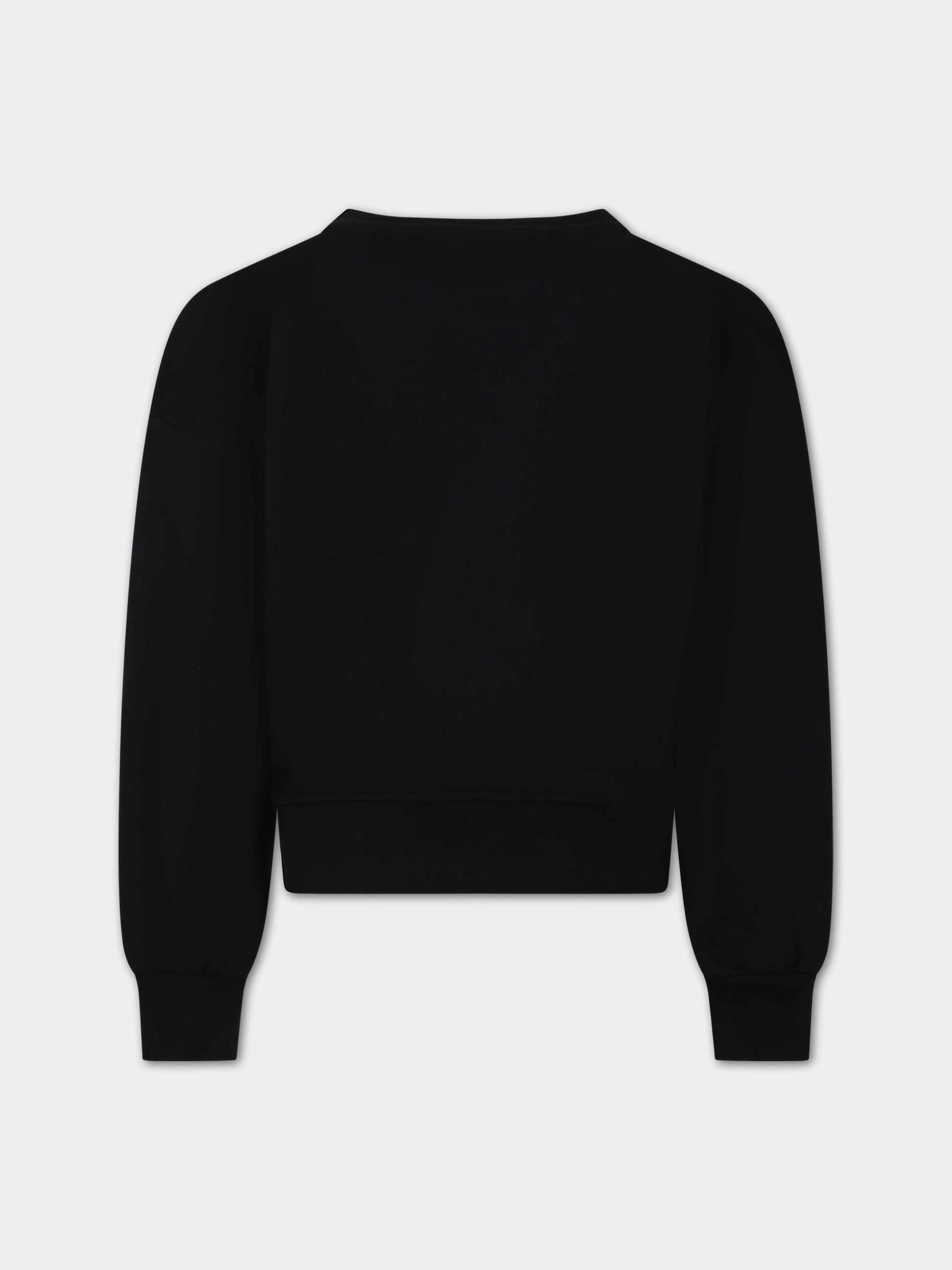 Felpa nera per bambina con logo,Msgm Kids,F3MSJGSW090 110