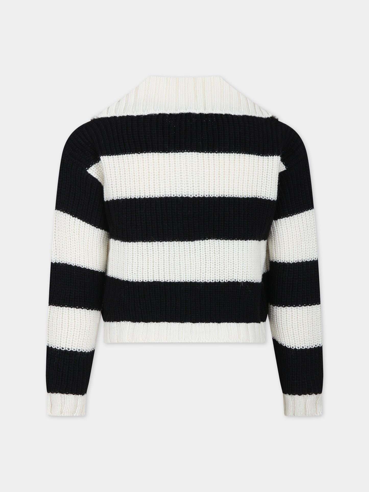 Maglione nero per bambina con logo,Msgm Kids,F3MSJGJP033 013/05