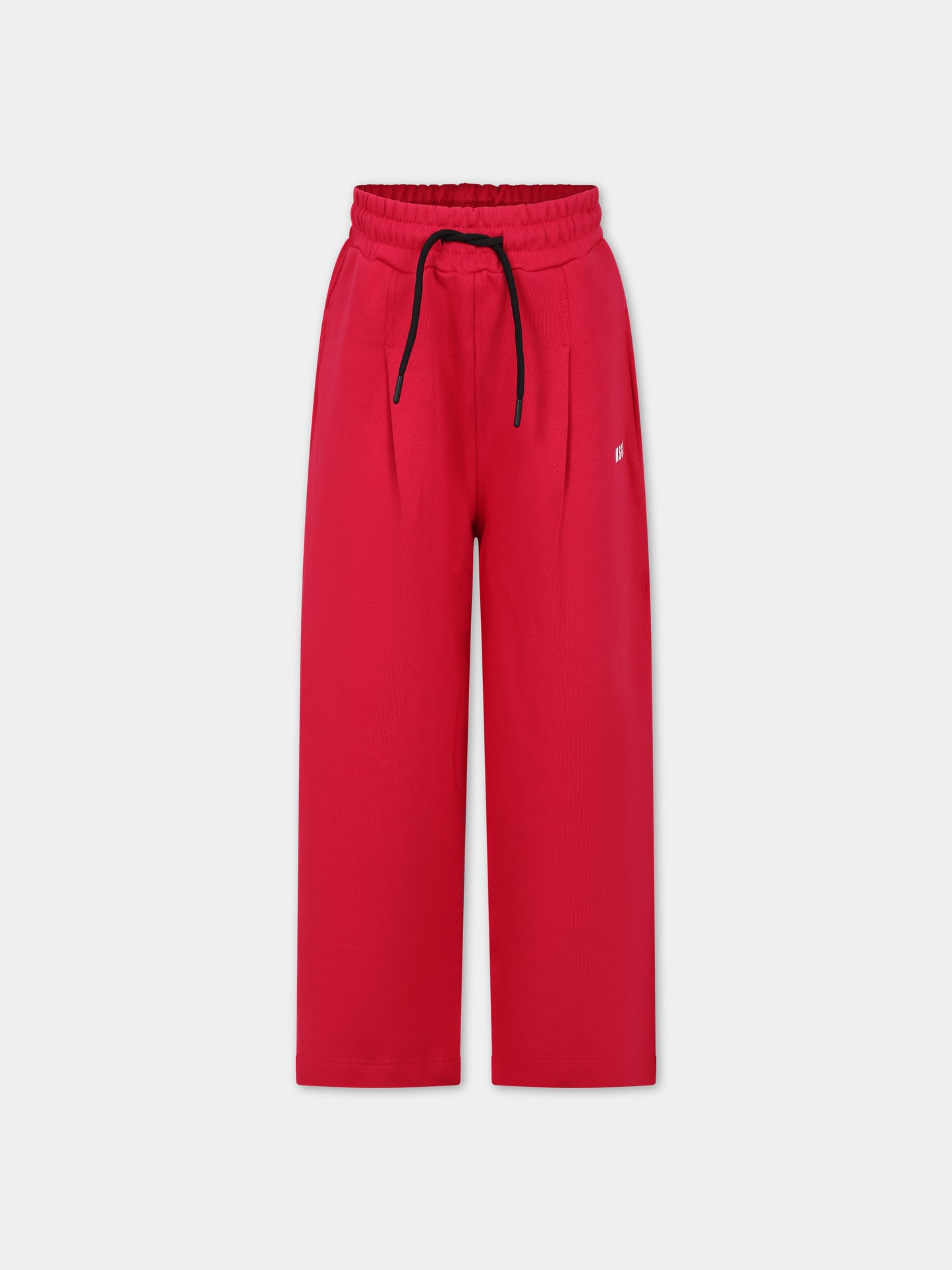 Pantaloni fucsia per bambina con logo,Msgm Kids,F3MSJGFP028 044