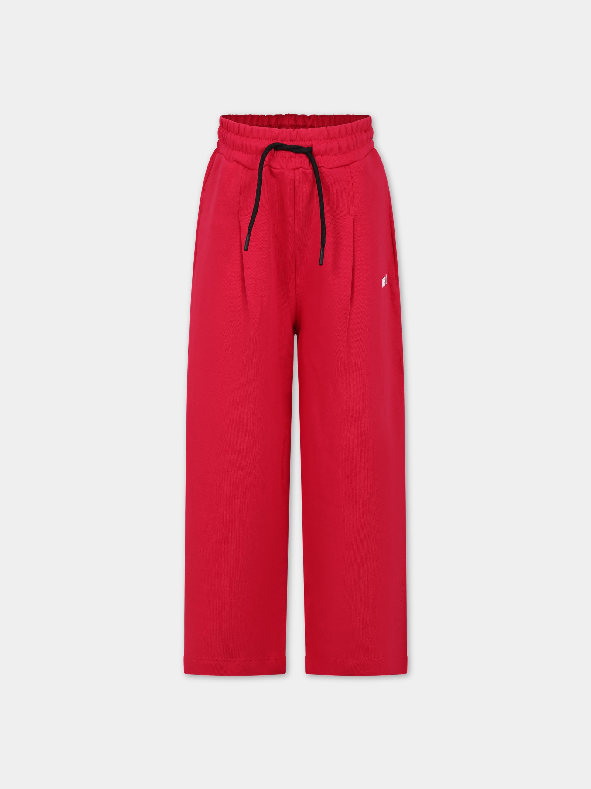 Pantaloni fucsia per bambina con logo,Msgm Kids,F3MSJGFP028 044