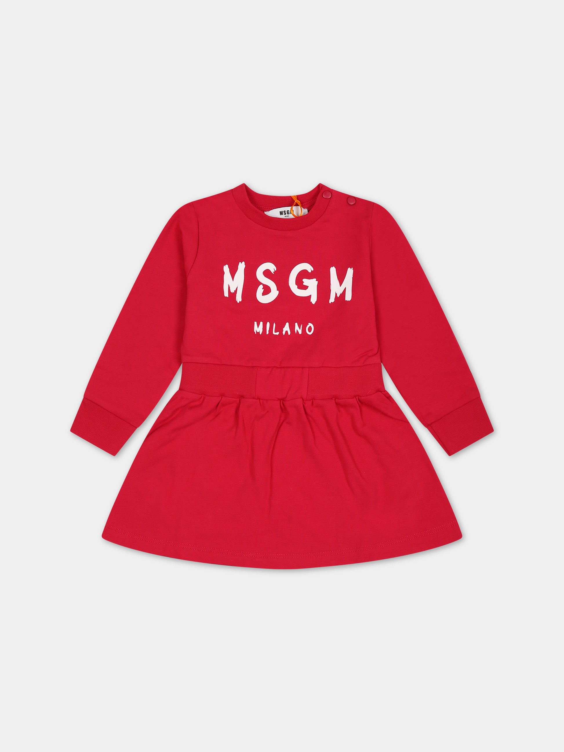Vestito fucsia per neonata con logo,Msgm Kids,F3MSNGDR040 044