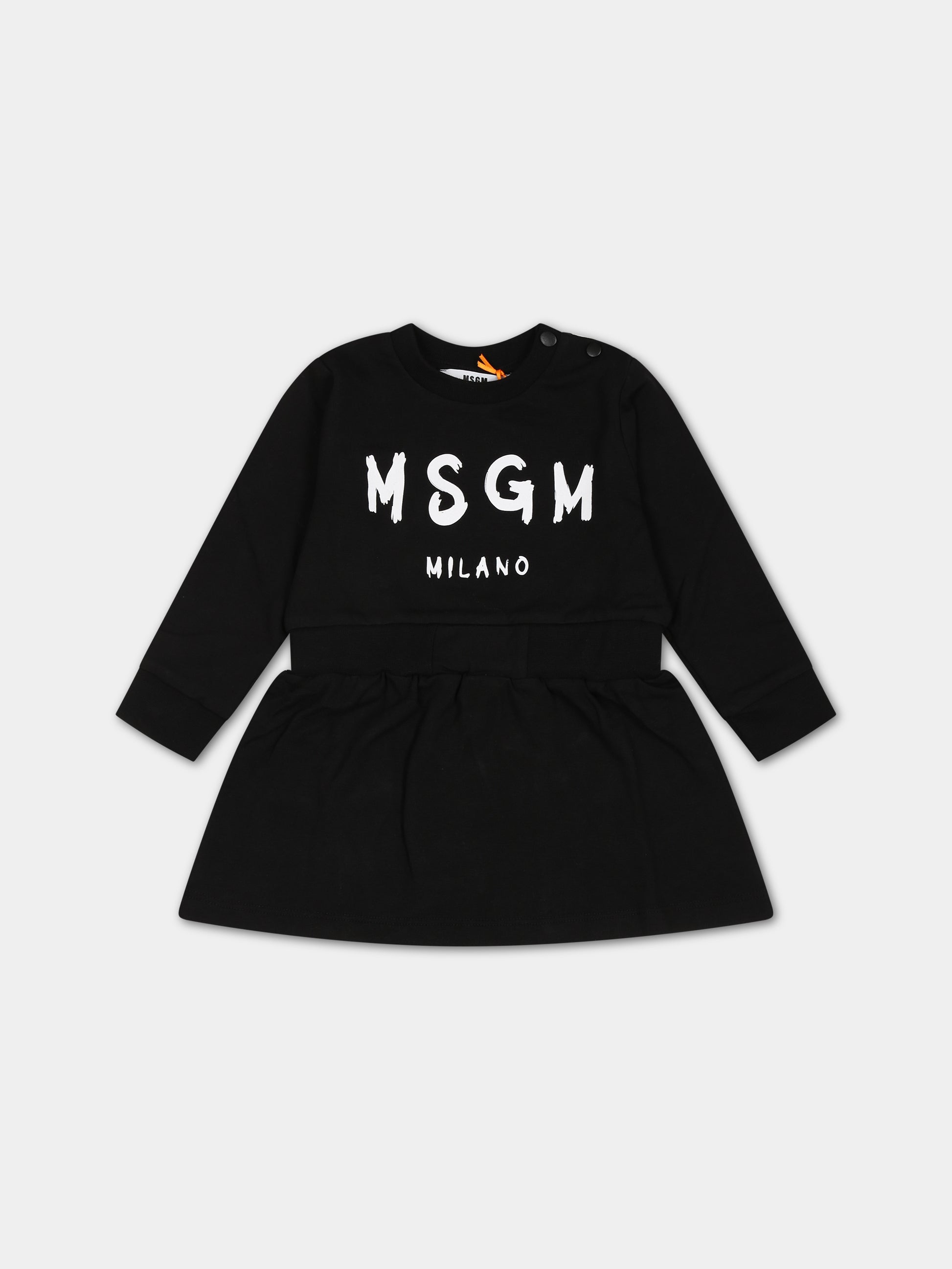 Vestito nero per neonata con logo,Msgm Kids,F3MSNGDR040 110