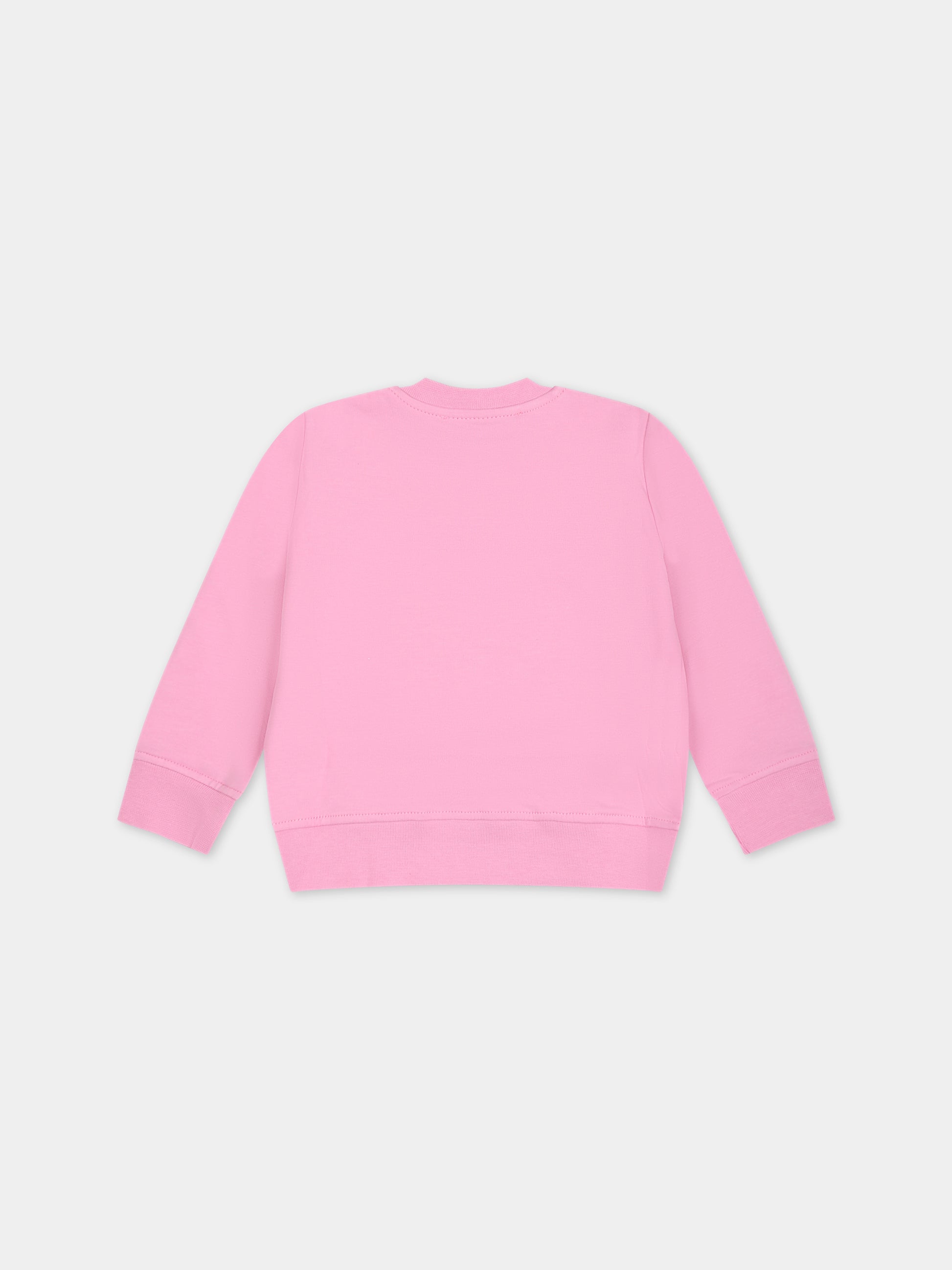 Felpa rosa per neonata con logo,Msgm Kids,F3MSUNSW041 042