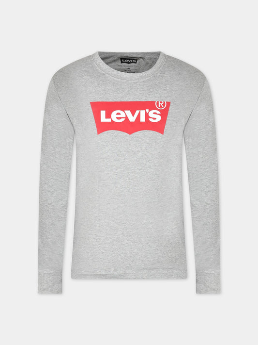 T-shirt grigia per bambino con logo,Levi's Kids,9E8646 C87