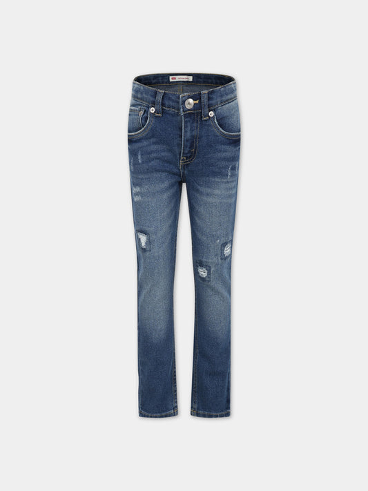 Jeans blu per bambino con logo,Levi's Kids,9EF521 M5O