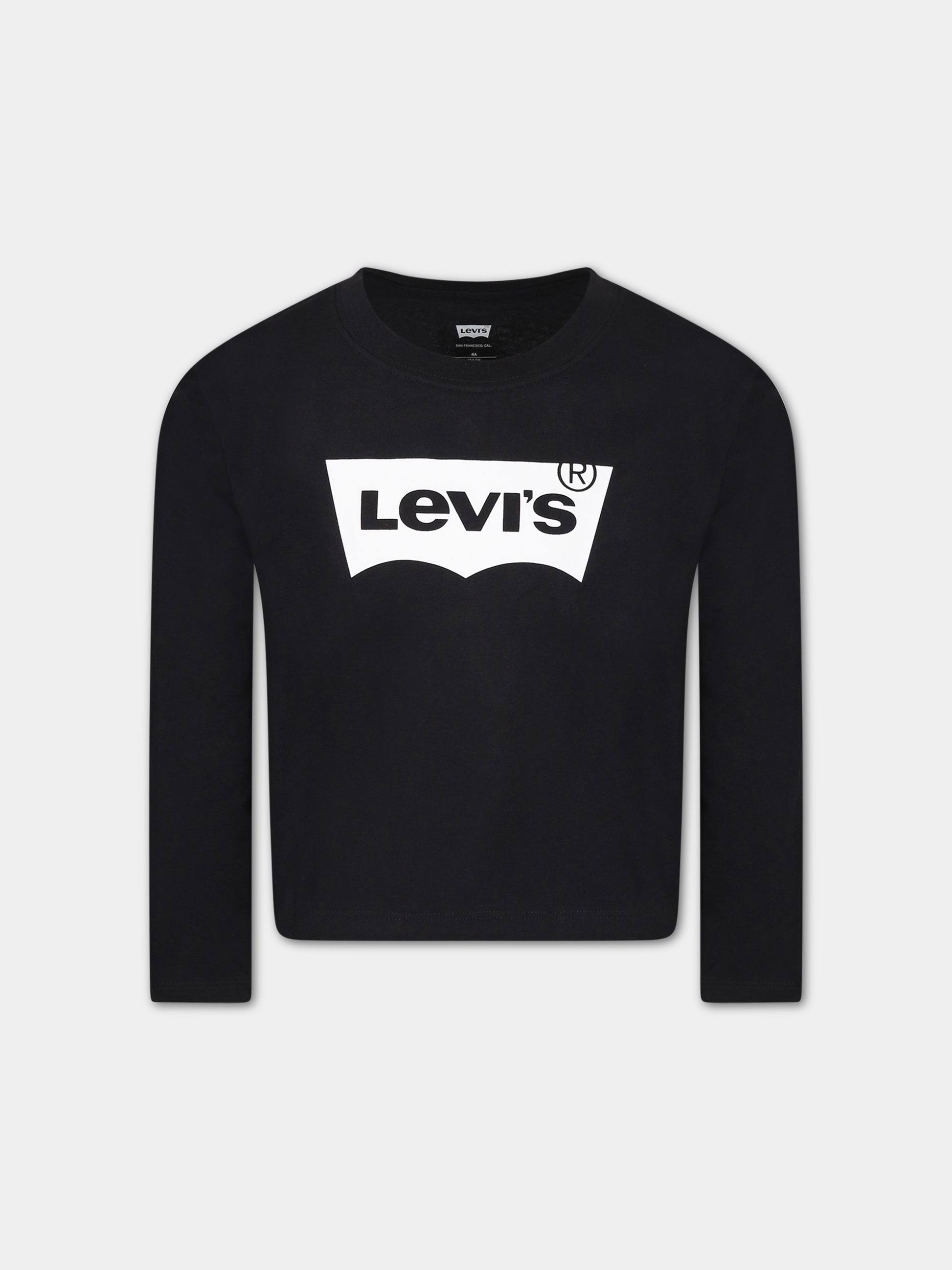 T-shirt nera per bambino con logo,Levi's Kids,4EG315 023