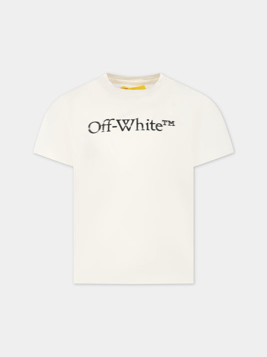 T-shirt bianca per bambina con logo,Off White,OBAA002F23JER0020310