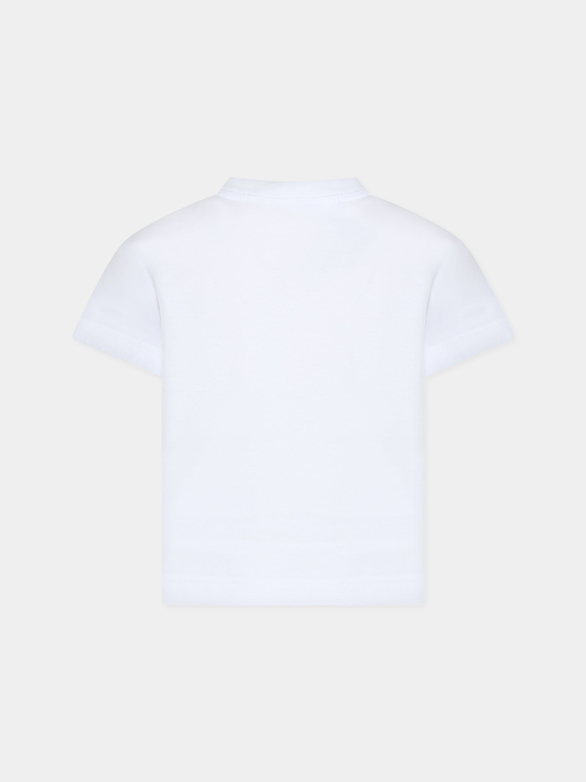 T-shirt bianca per bambino con squalo e logo,Palm Angels,PBAA003C99JER0030106