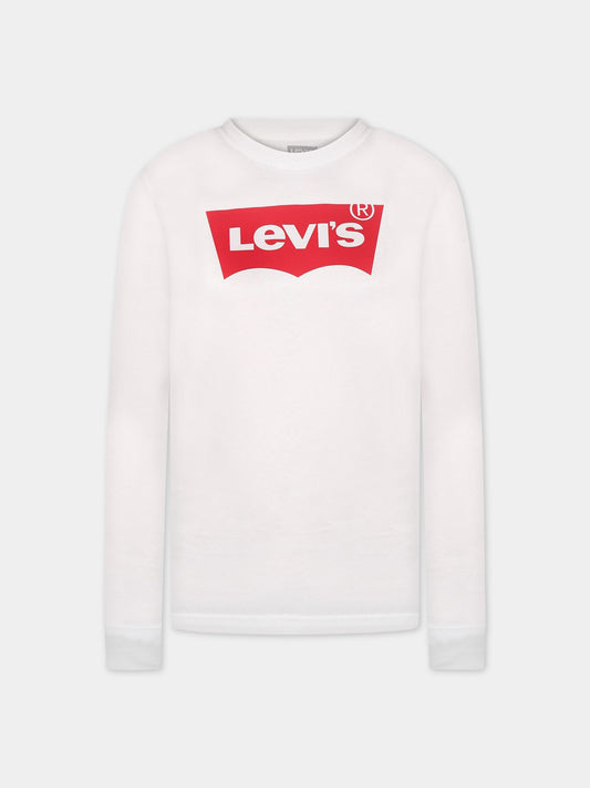 T-shirt bianca per bambini con logo,Levi's Kids,6E8646 001