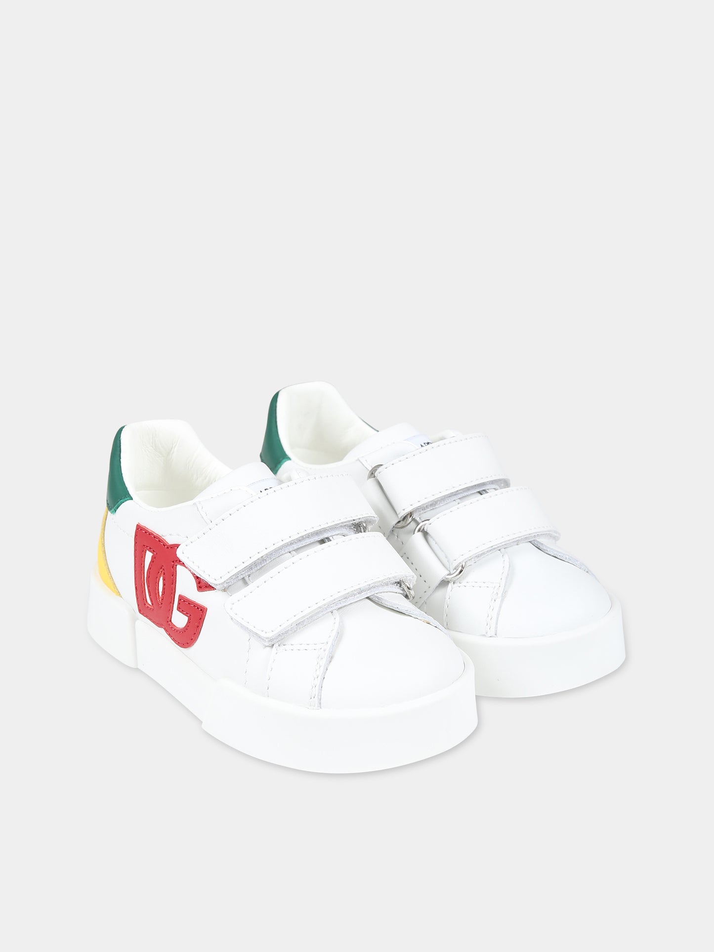 Sneakers bianche per bambini con logo,Dolce & Gabbana Kids,DN0194 AN384 8N530