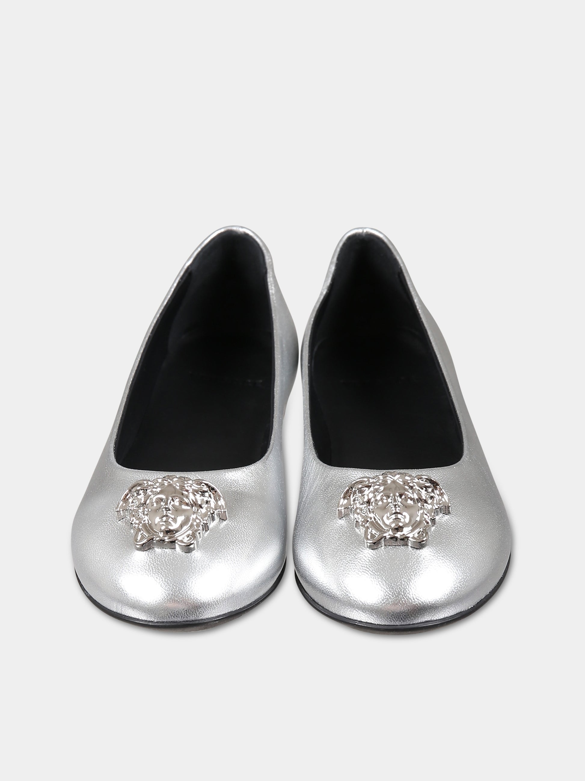 Ballerine argento per bambina con Medusa,Versace,1000518 1A08287 1E01P