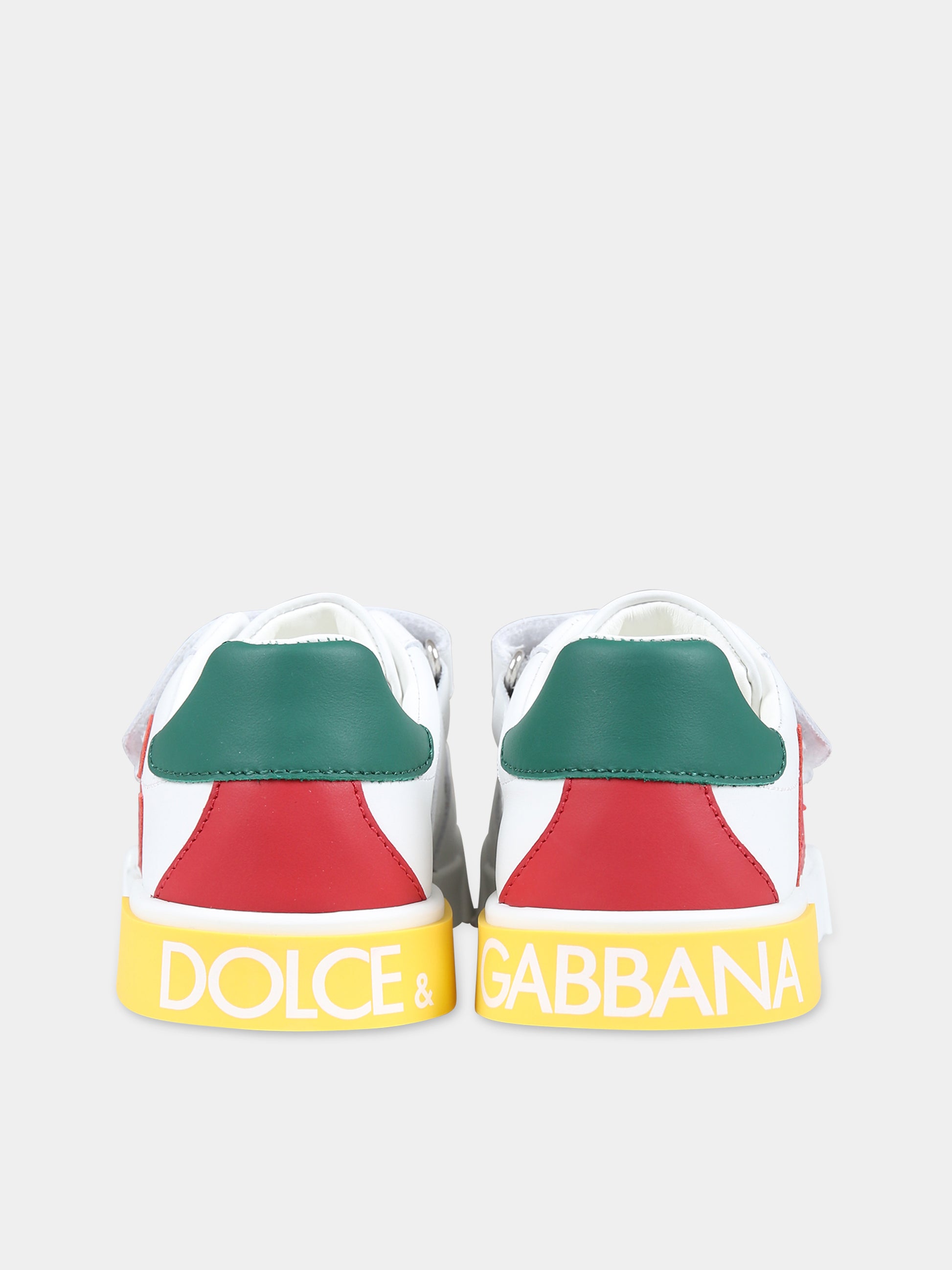 Sneakers bianche per bambini con logo,Dolce & Gabbana Kids,DA5167 AN384 8N530
