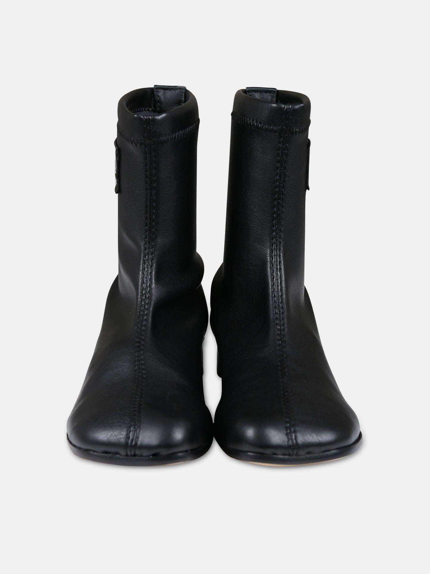 Stivaletti neri per bambina con logo,Mm6 Maison Margiela,75007 1