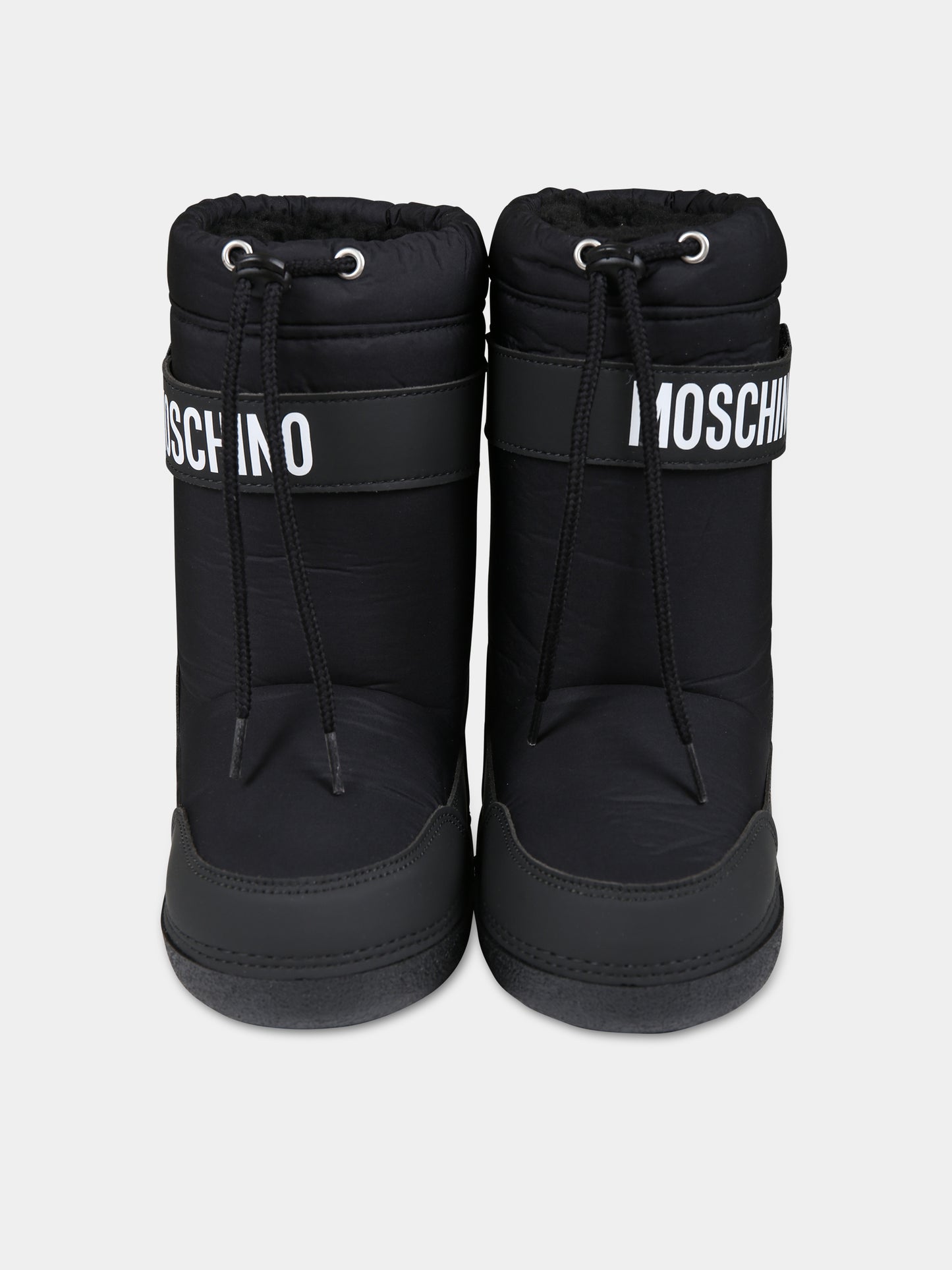 Stivali neri per bambina con Teddy Bear e logo,Moschino Kids,76104 1