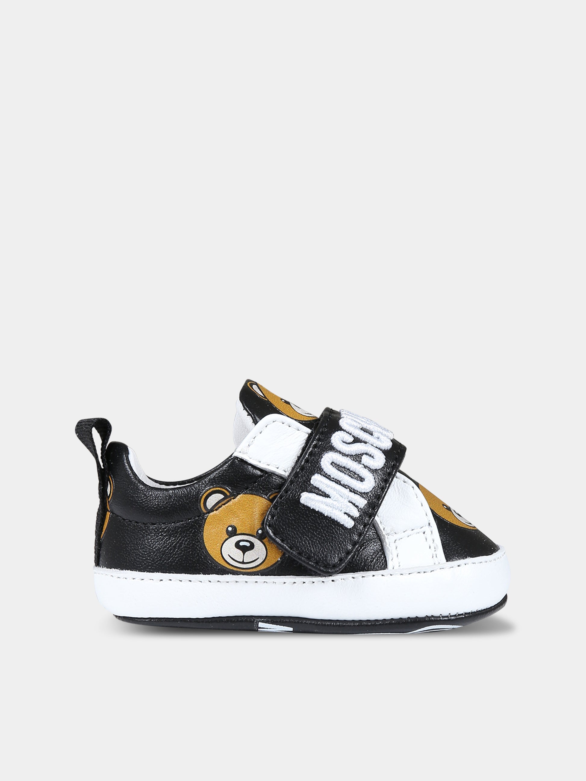 Sneakers nere per neonati con Teddy bear e logo,Moschino Kids,75810 1