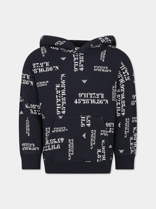 Felpa blu per bambino con aquilotto,Armani Junior,6R4MFX 2JGCZ F9L1