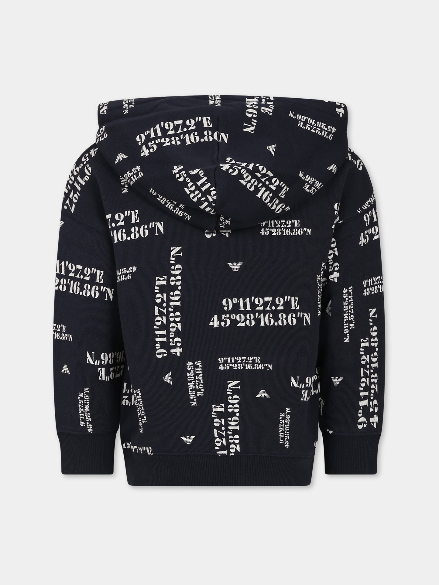 Felpa blu per bambino con aquilotto,Armani Junior,6R4MFX 2JGCZ F9L1