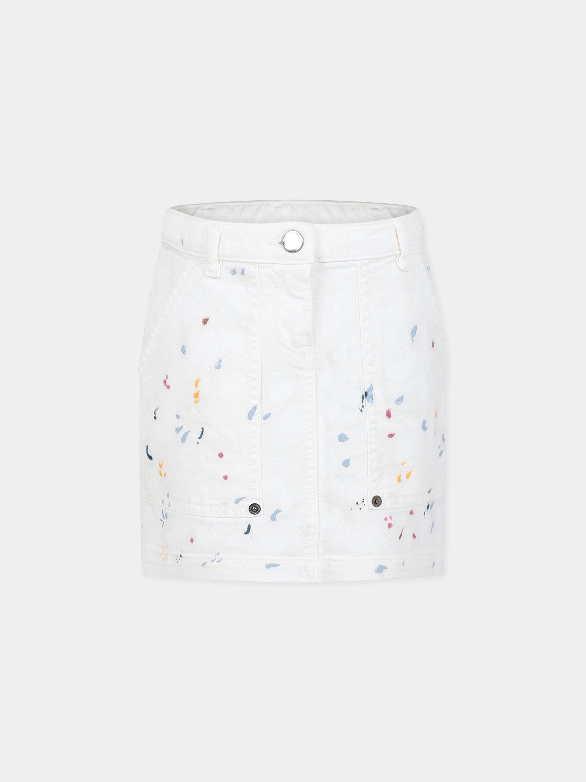 Gonna bianca per bambina con logo,Armani Junior,6R3NA2 3N5MZ 01I2