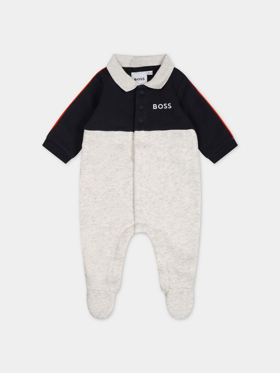 Tutina grigia per neonato con logo,Boss,J97211 GRIGIO CHIARO