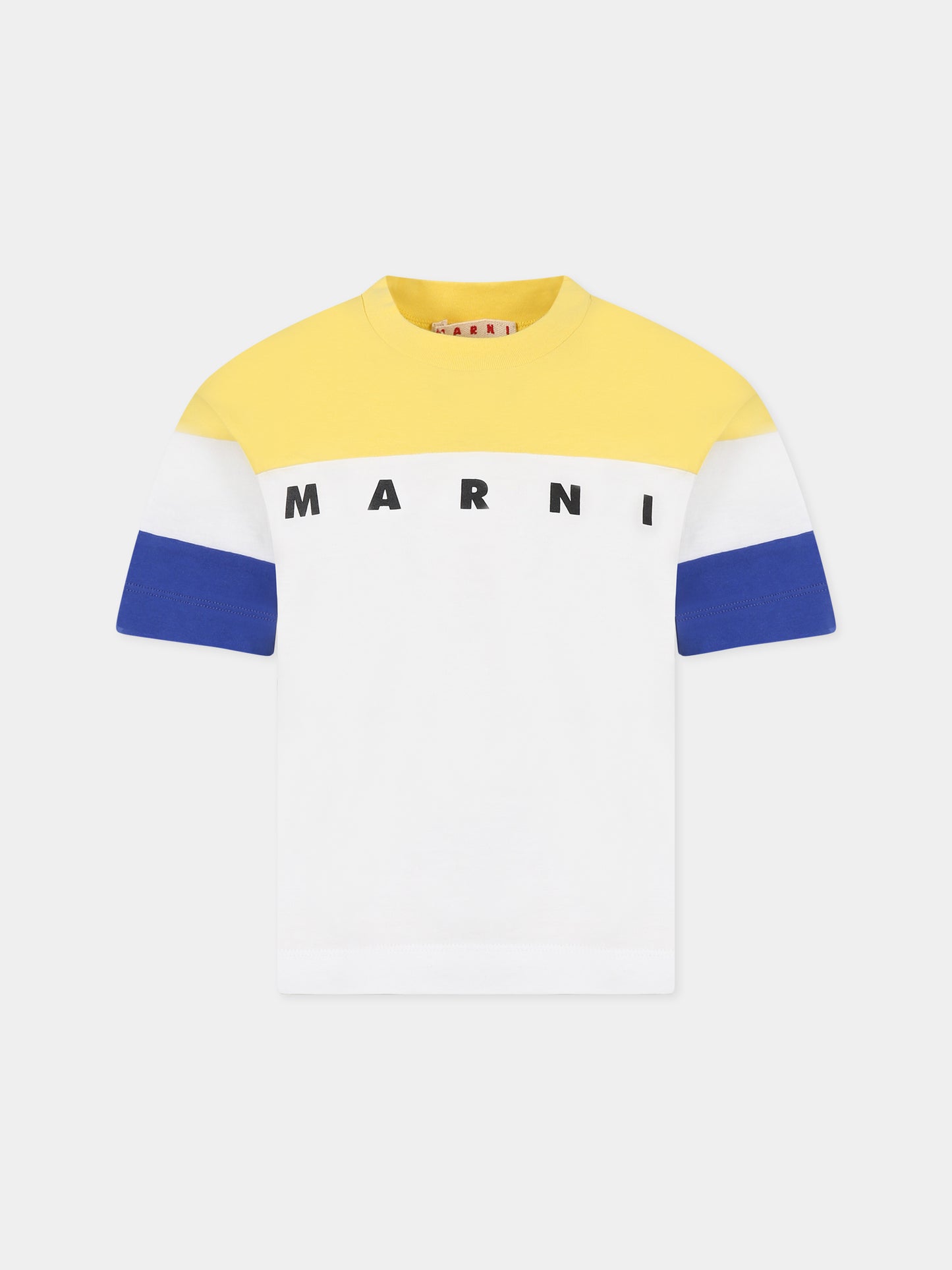 T-shirt bianca per bambini con logo,Marni Kids,M00654 M00NE 0M100