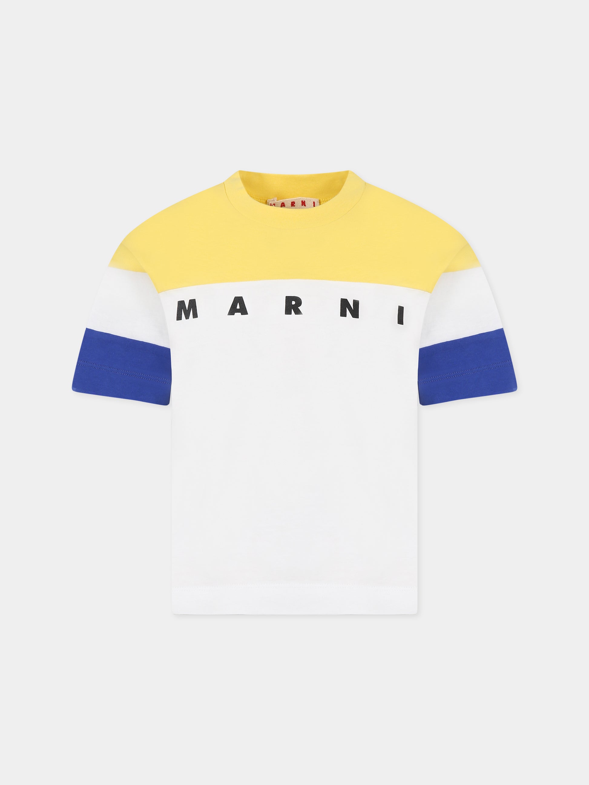T-shirt bianca per bambini con logo,Marni Kids,M00654 M00NE 0M100