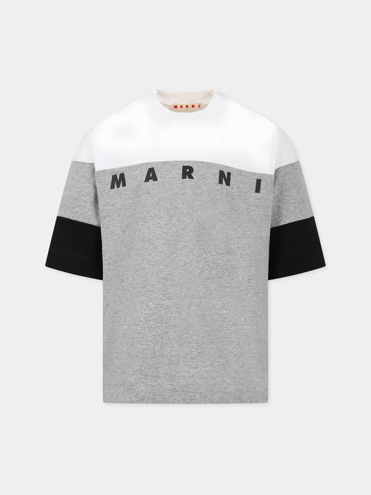 T-shirt multicolor per bambini con logo,Marni Kids,M00654 M00NE 0M903