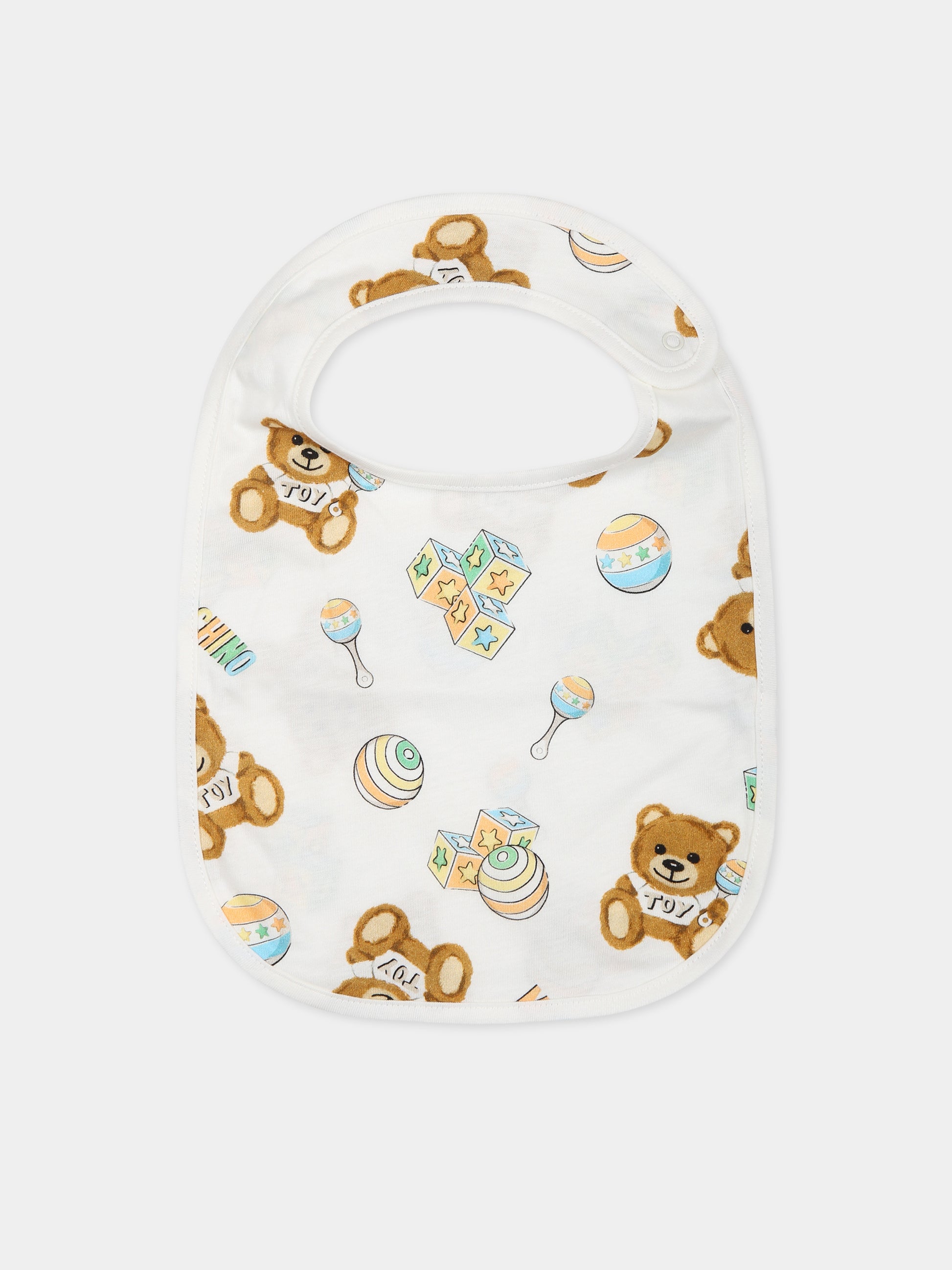 Set bianco per neonati con Teddy Bear e logo,Moschino Kids,MMY03I LCA19 10063