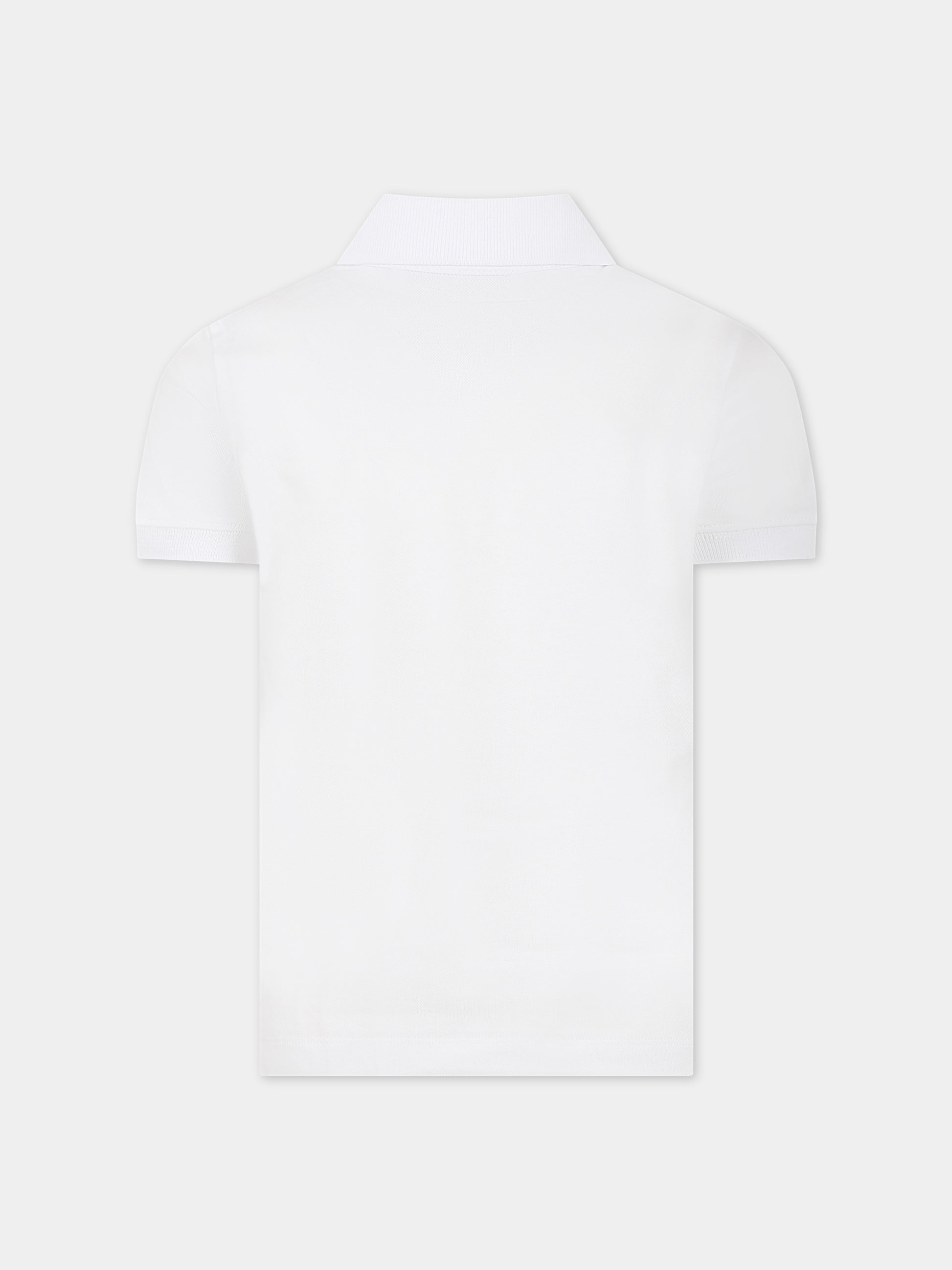 Polo bianca per bambino con logo,Philipp Plein Junior,2UM00C LFA01 10101