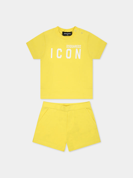 Completo giallo per neonato con logo,Dsquared2,DQ1038 D008J DQ205