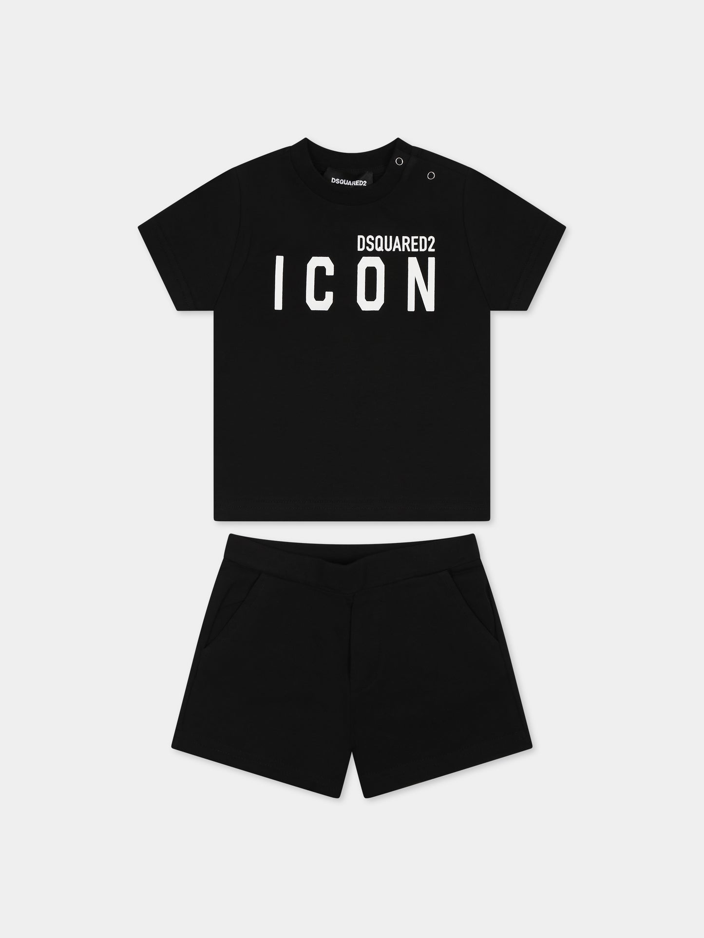 Completo nero per neonato con logo,Dsquared2,DQ1038 D008J DQ900