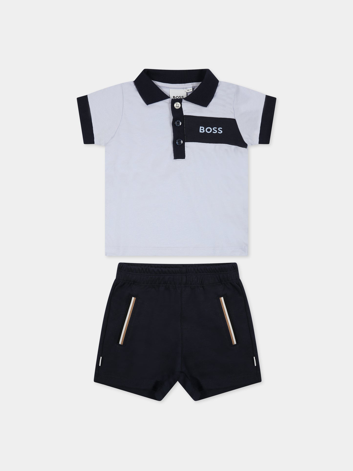 Completo blu per neonato con logo,Boss,J98419 849