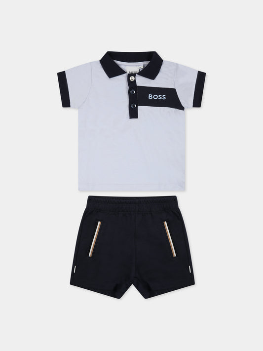 Completo blu per neonato con logo,Boss,J98419 849