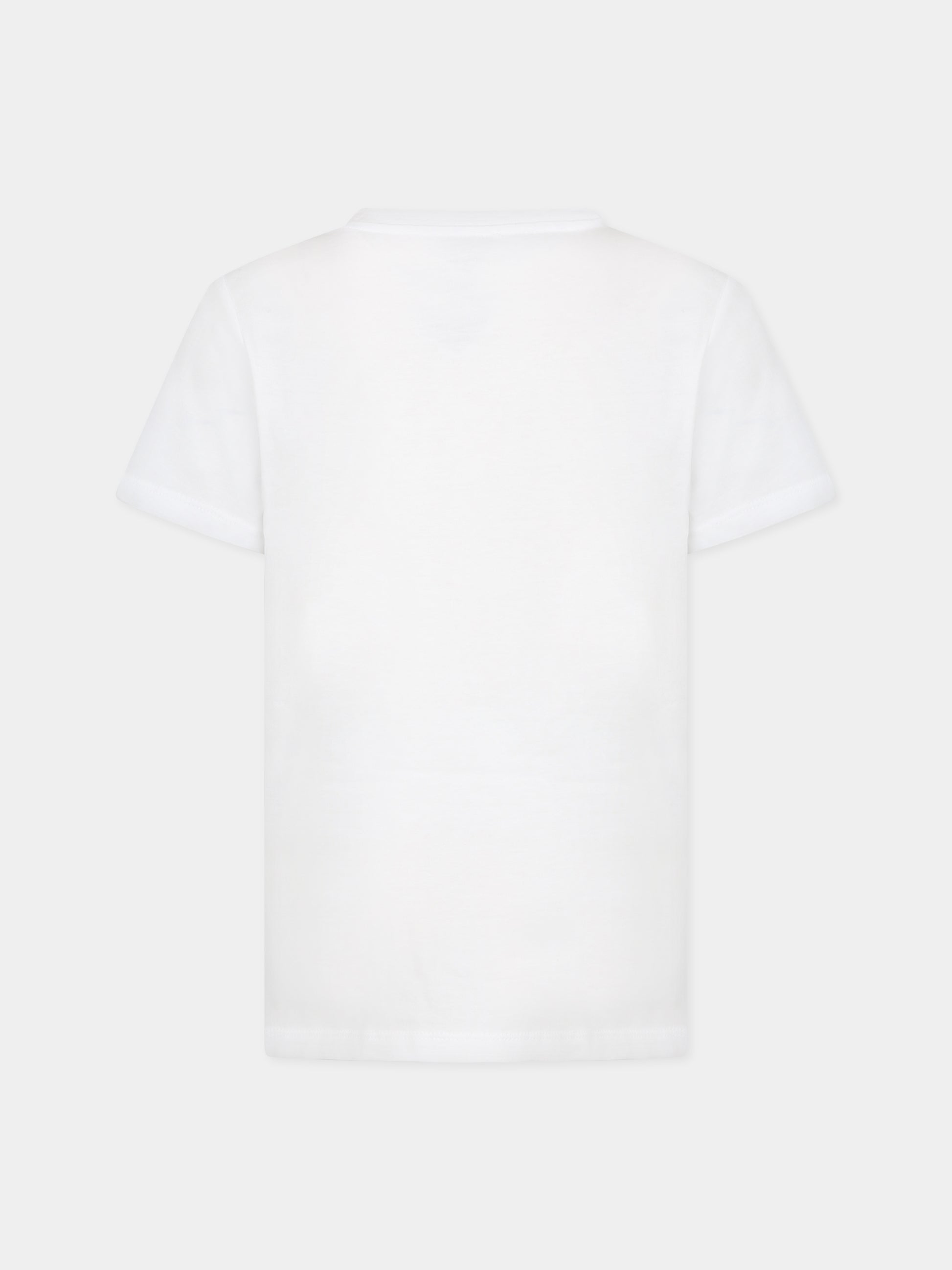 T-shirt bianca per bambina con Kotora e logo,Kenzo Kids,K15662 10B