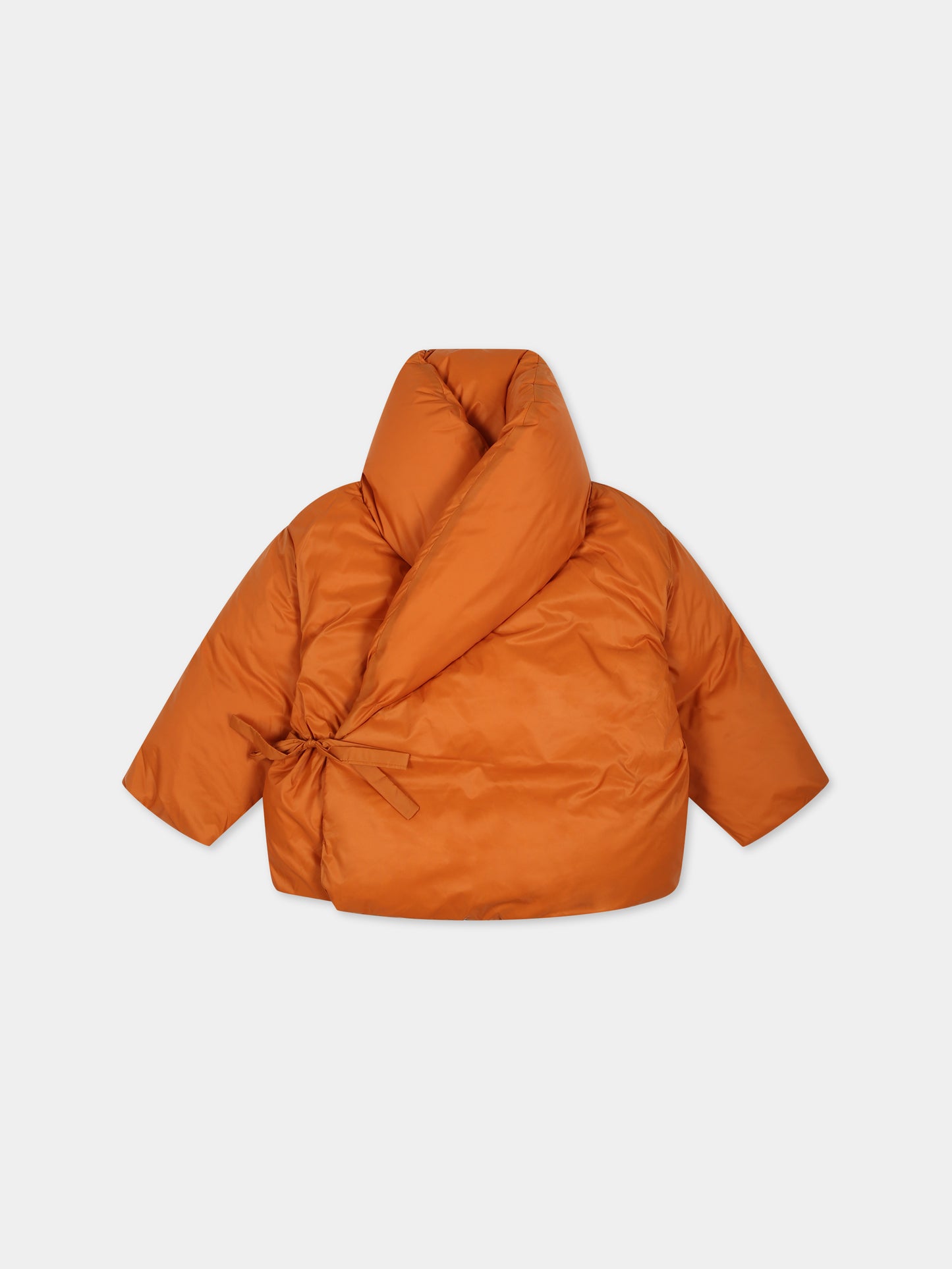 Piumino arancione per neonati con logo,Arlu Kidswear,ARLU KIMONO IMBOTTITO