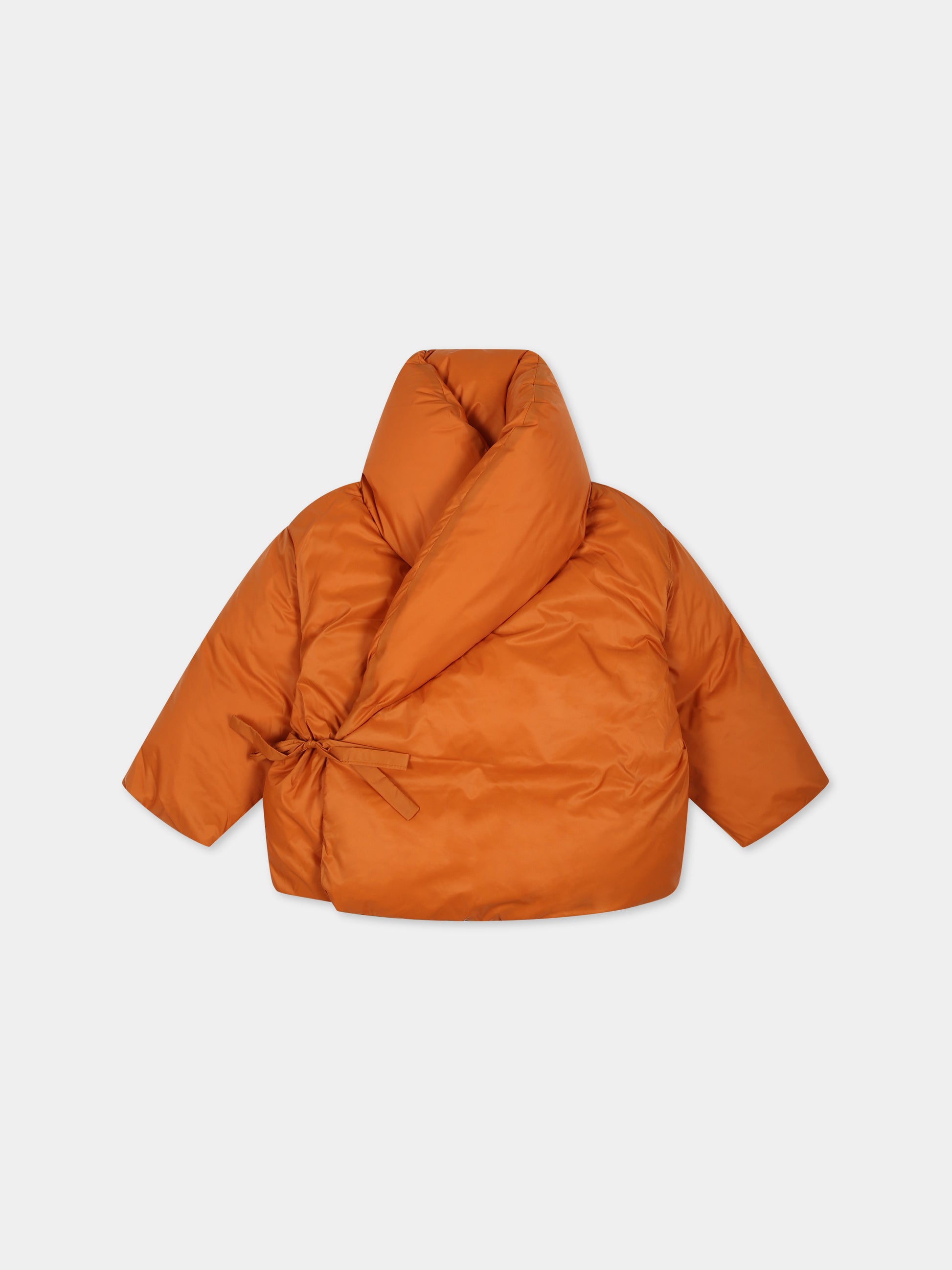 Piumino arancione per neonati con logo,Arlu Kidswear,ARLU KIMONO IMBOTTITO