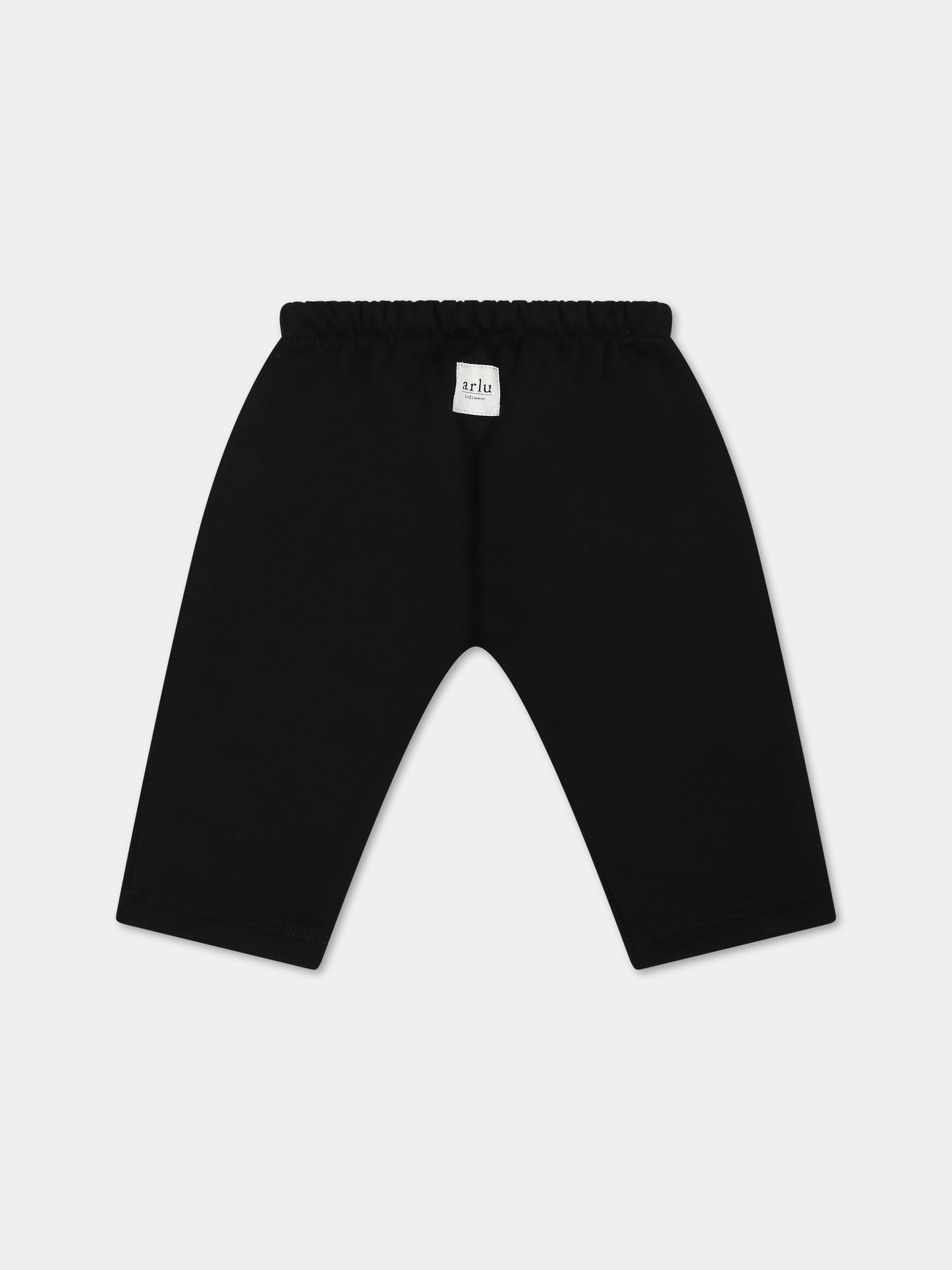 Pantaloni neri per neonati con logo,Arlu Kidswear,PANTALONE STRUCTURED