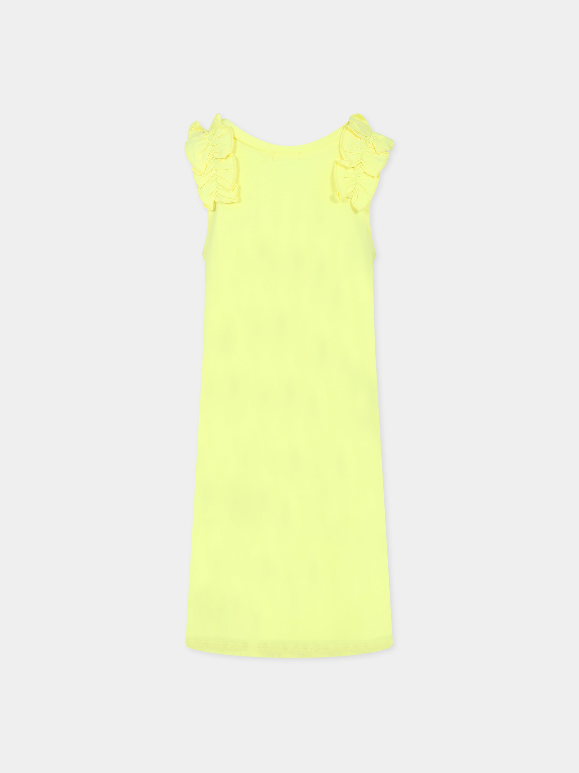 Vestito giallo per bambina con stampa pappagalli,Billieblush,U12797 549