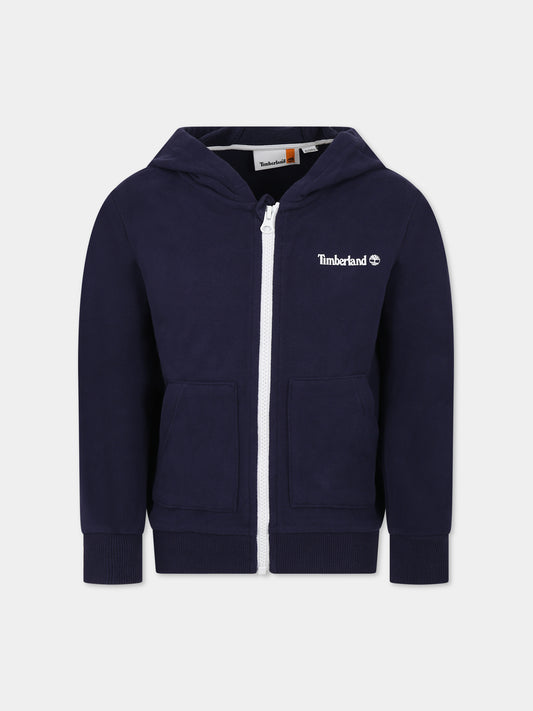 Felpa blu per bambino con logo,Timberland,T25U13 85T