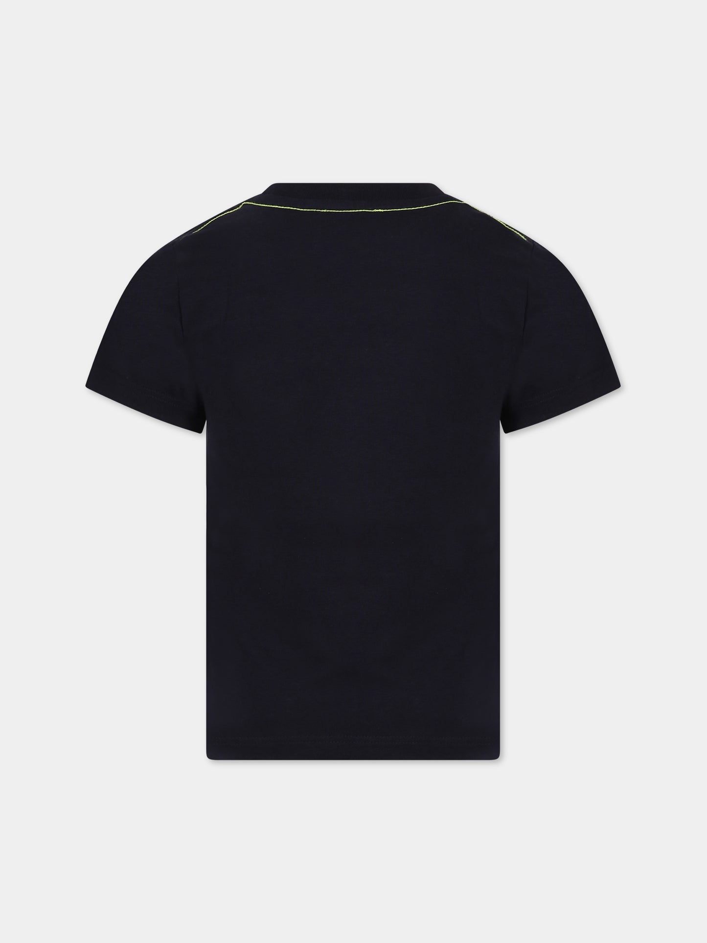 T-shirt blu per bambino con stampa logo,Little Marc Jacobs,W25581 84E