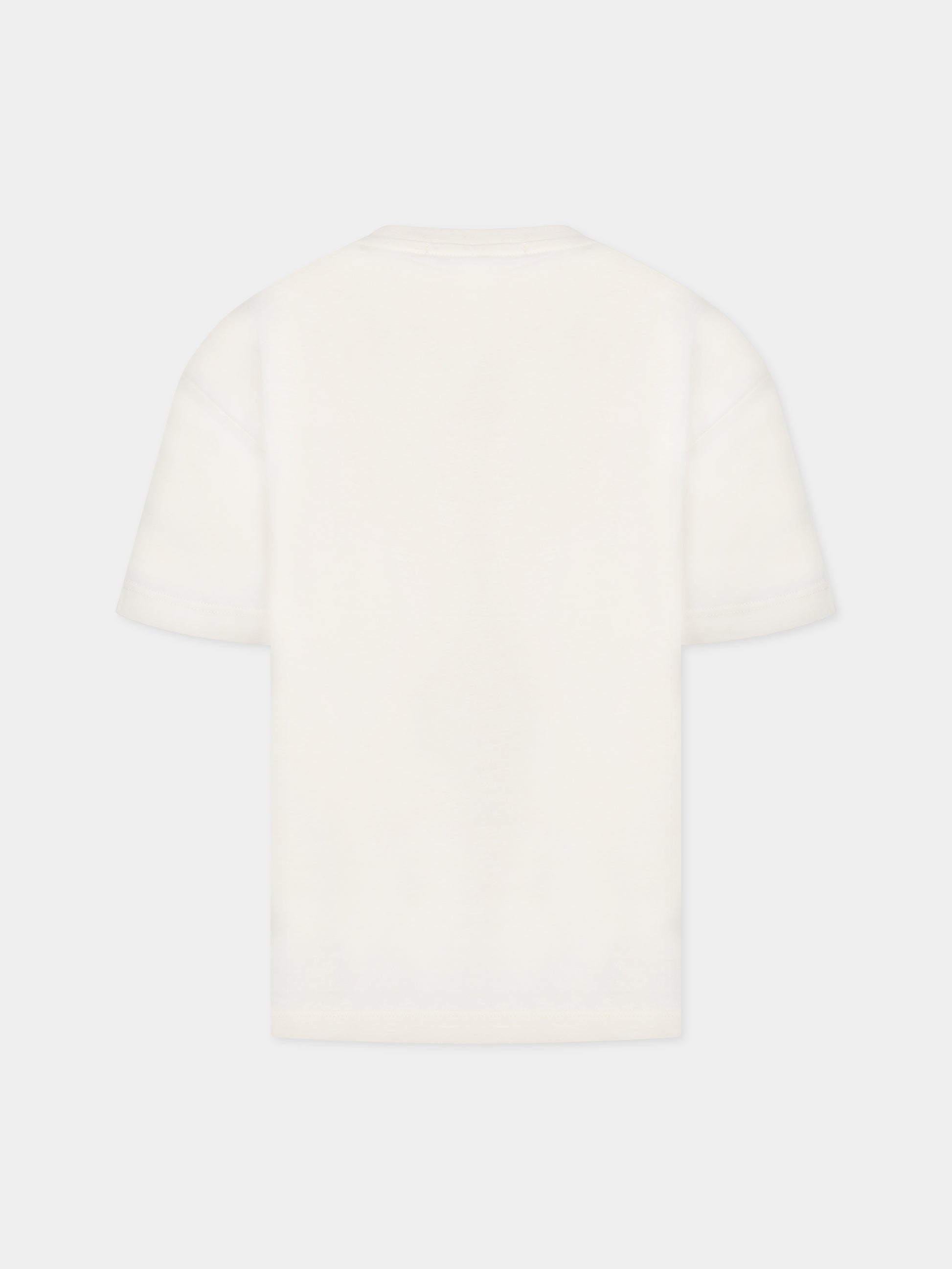 T-shirt avorio per bambini con logo,Msgm Kids,MS029318 013