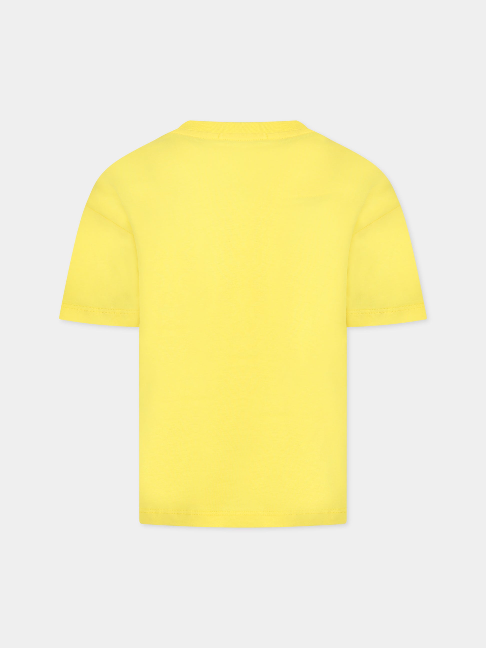 T-shirt gialla per bambina con logo,Msgm Kids,MS029372 020