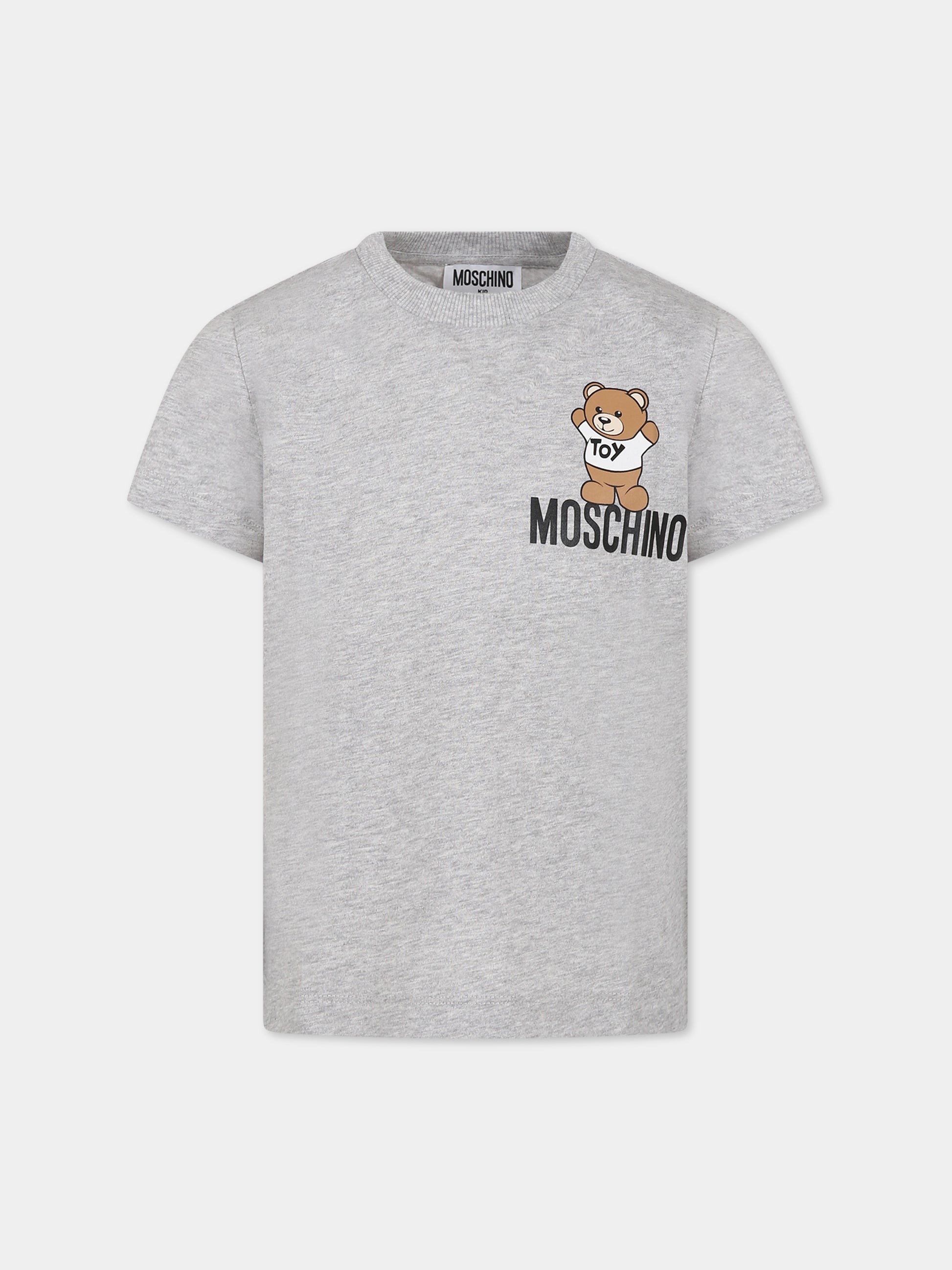 T-shirt grigia per bambini con Teddy Bear,Moschino Kids,HNM03U LAA02 60926