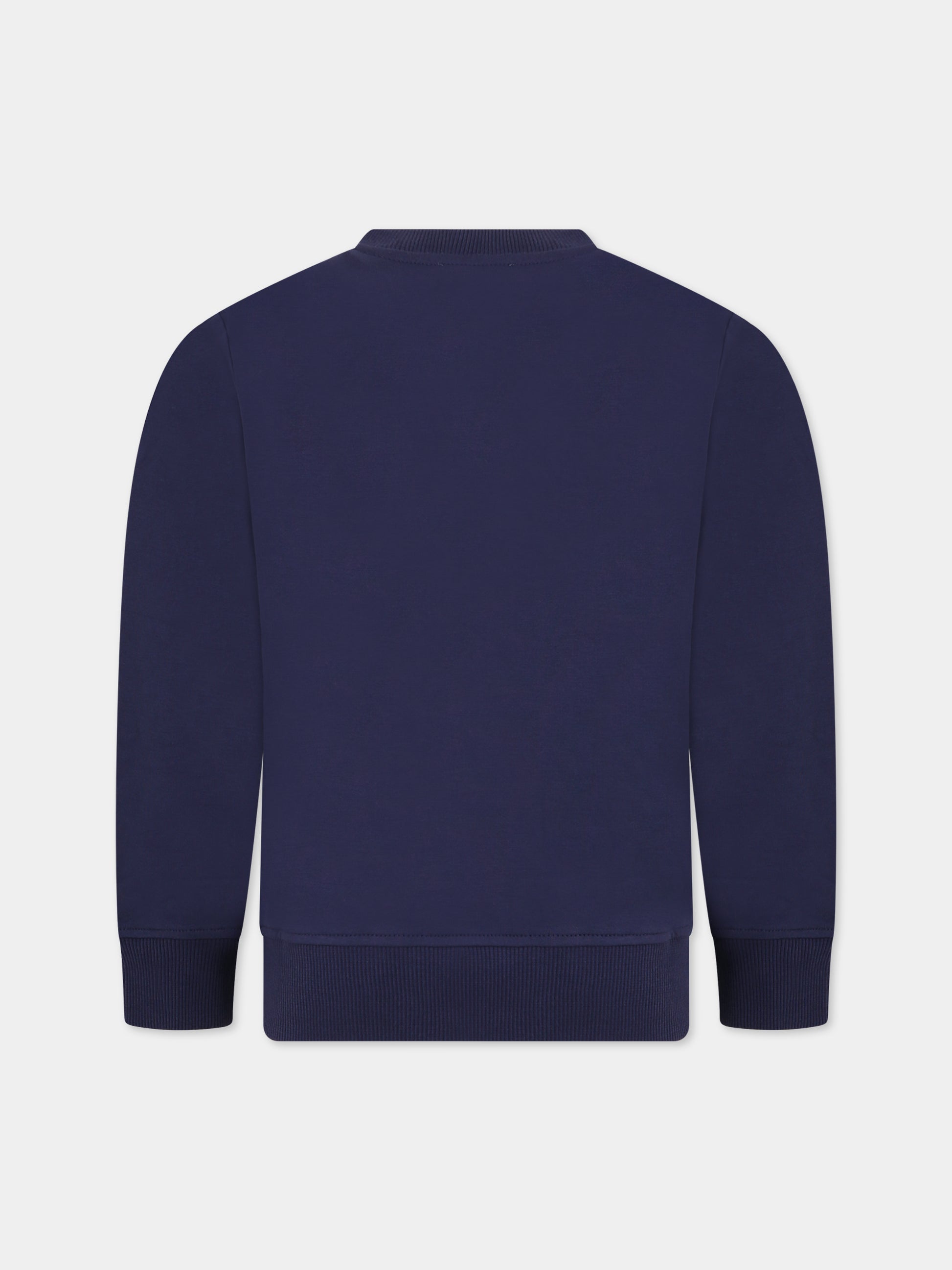 Felpa blu per bambini con Teddy Bear e logo,Moschino Kids,HRF05R LDA00 40016