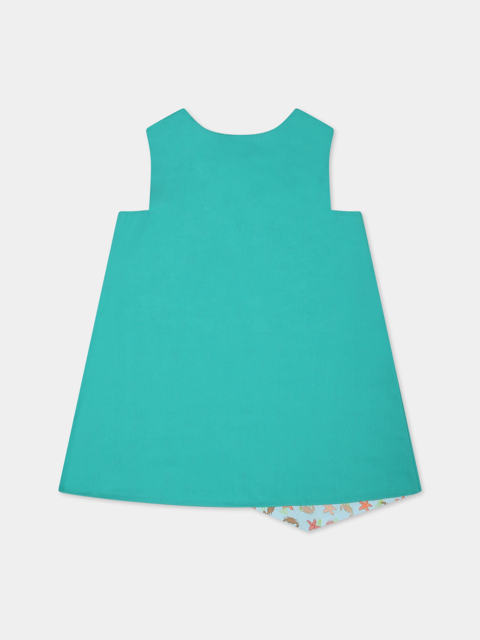 Vestito celeste double-face per neonata con stampa e logo,Farway Milano,ABDO2PKT