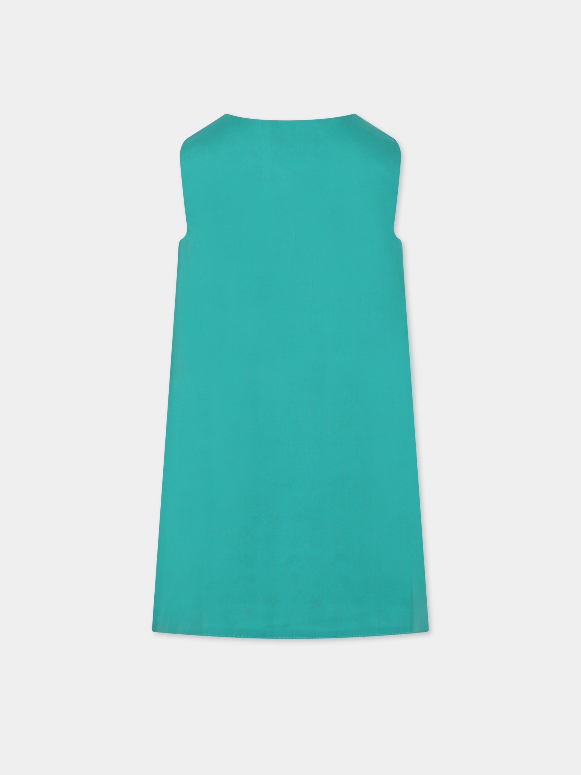 Vestito celeste double-face per bambinta con stampa e logo,Farway Milano,ABDO2PKT