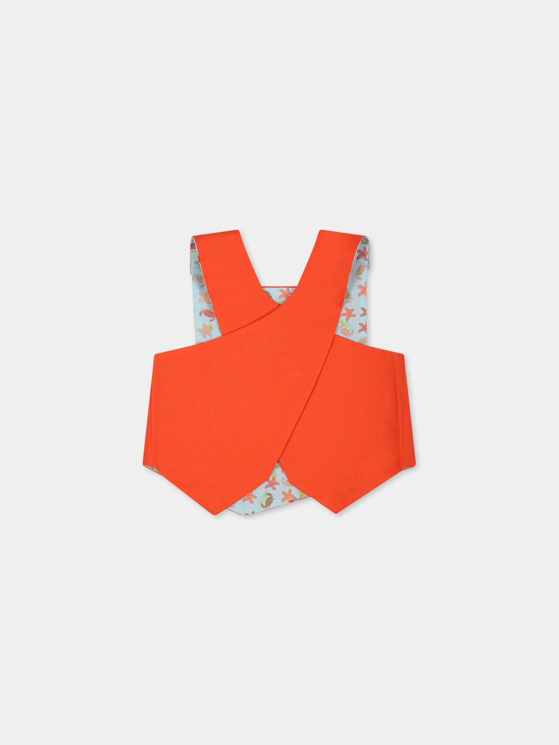 Top celeste double-face per neonata con stampa e logo,Farway Milano,TOP01PKT