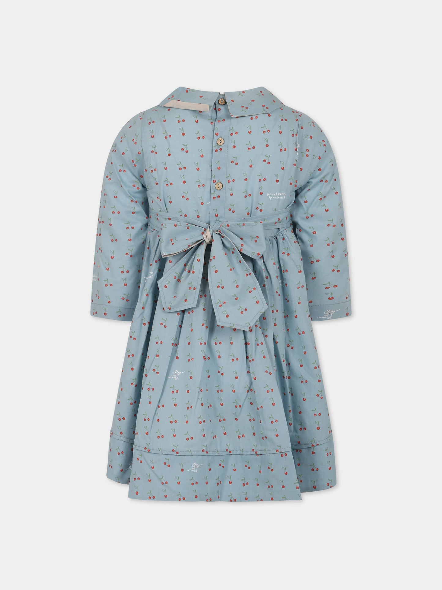 Vestito celeste per bambina con ciliegie,Farway Milano,AB03SPKS