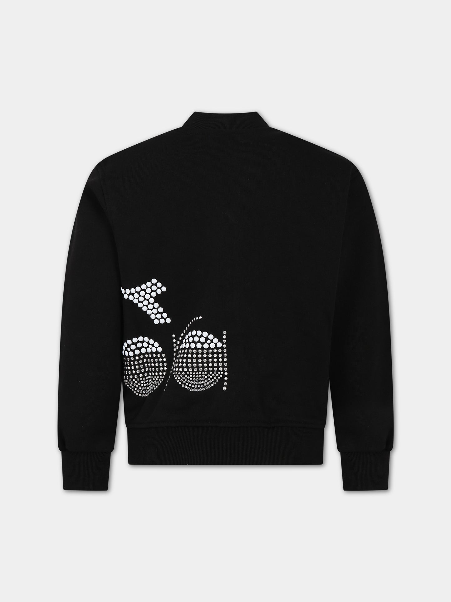 Felpa nera per bambina con logo,Diadora Kids,032225 110