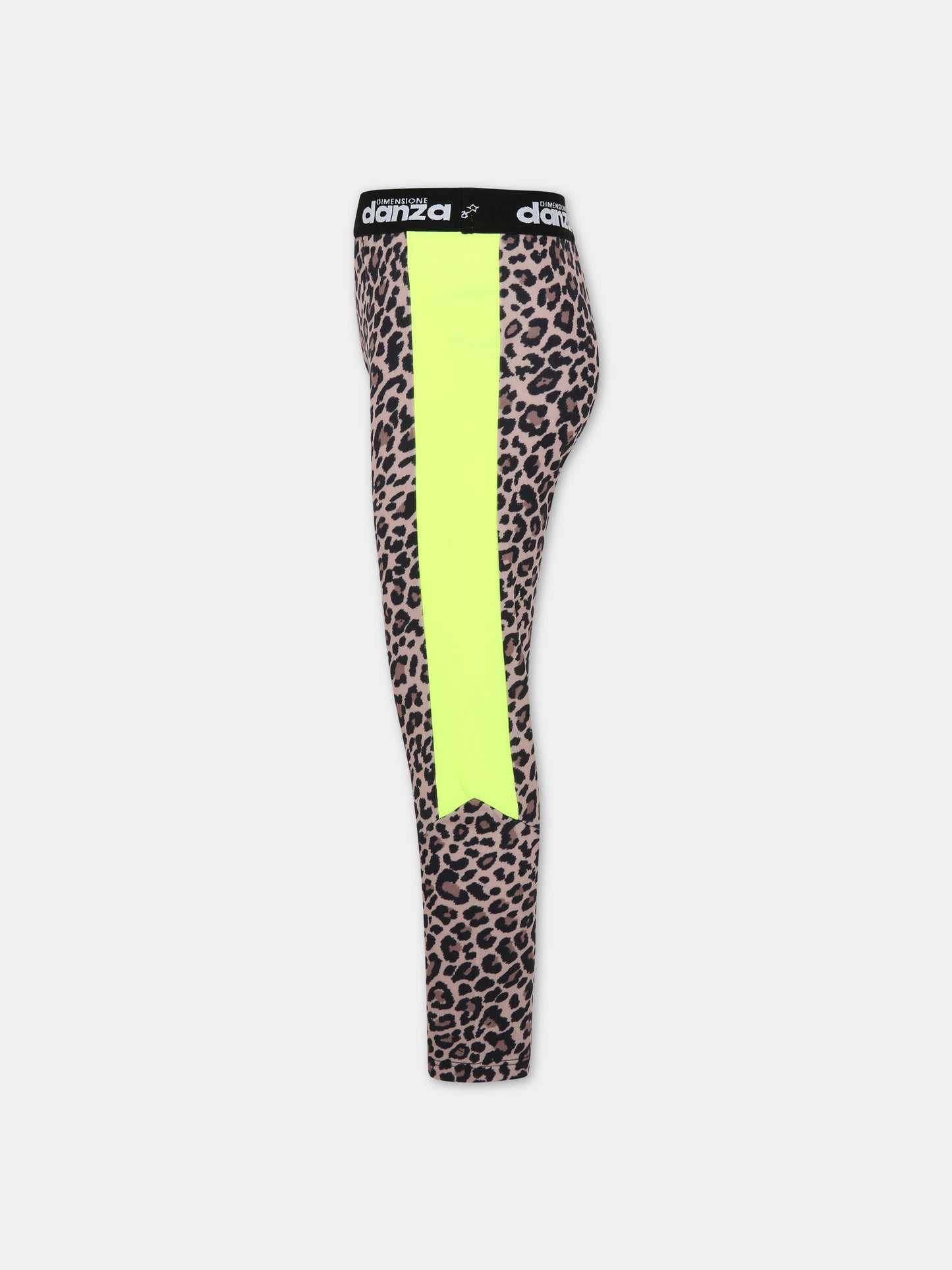 Leggings neri per bambina con logo con stampa,Dimensione Danza,031940/28 200