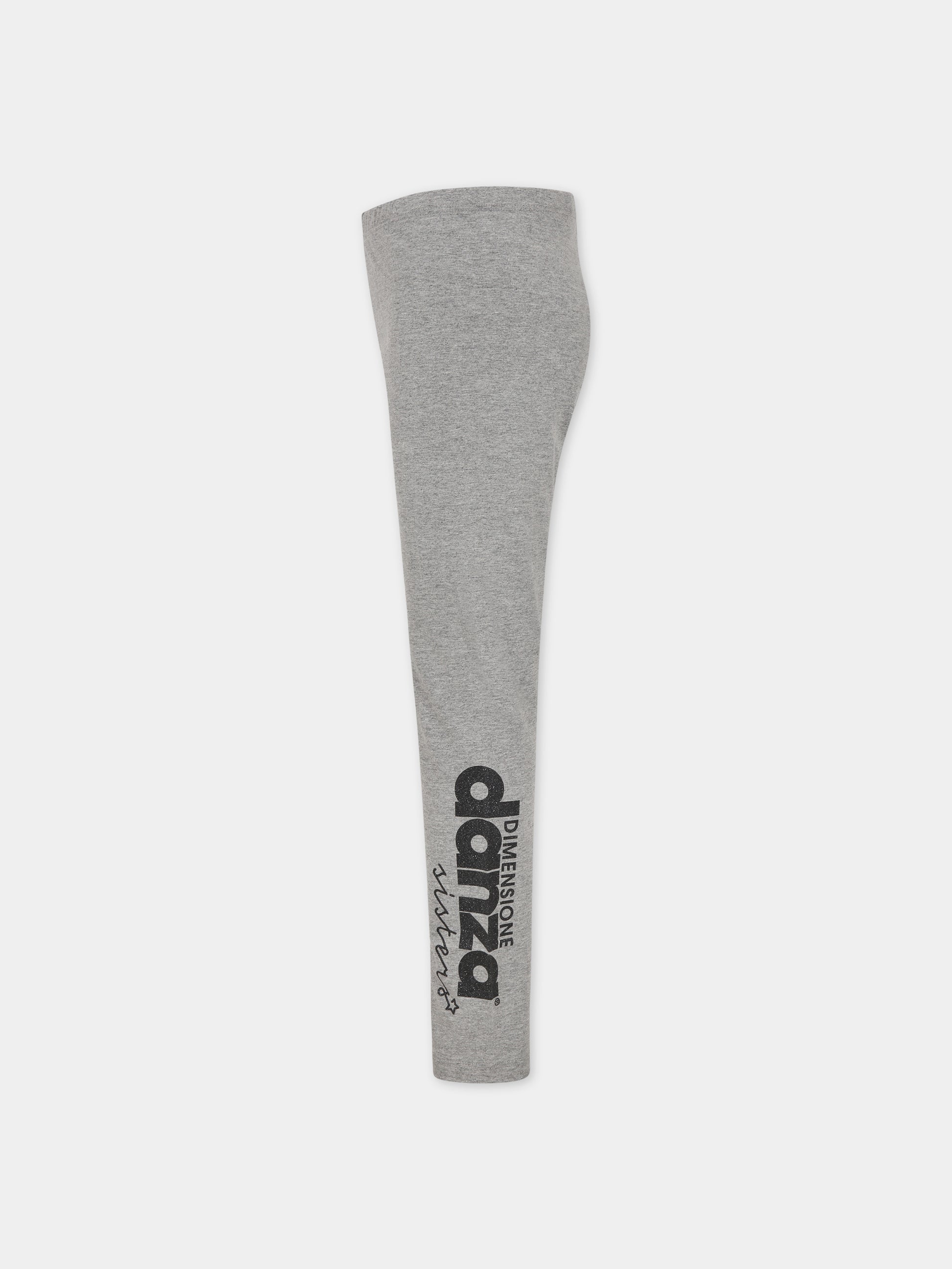 Leggings grigi per bambina con logo,Dimensione Danza,031950MG 101